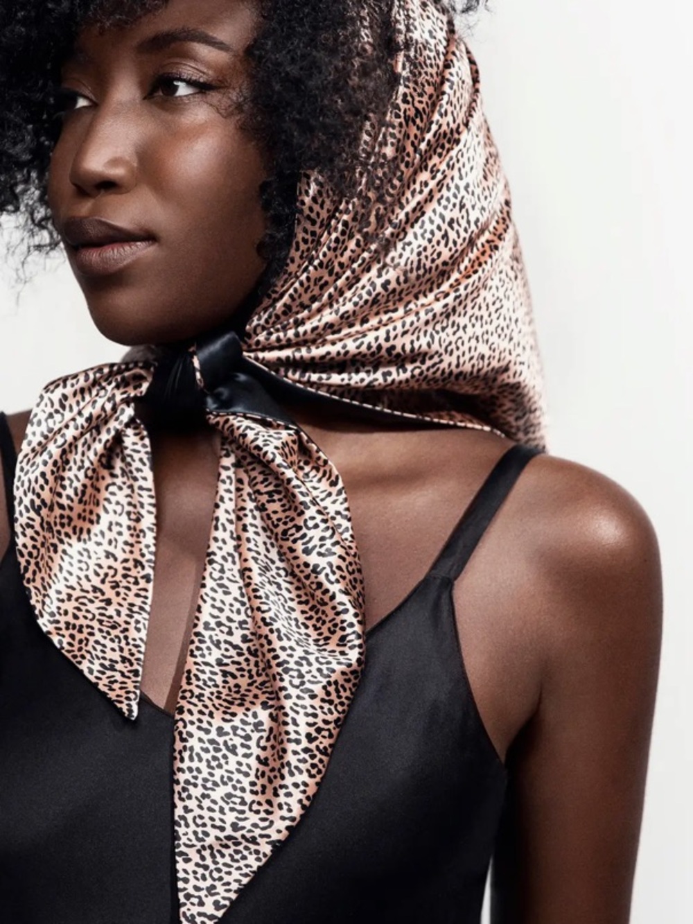Slip wild leopard Silk hair wrap